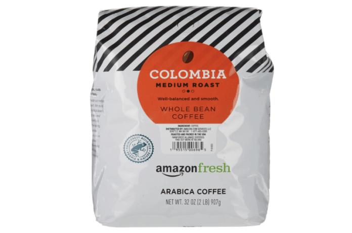 Amazon Fresh Colombia Whole Bean Coffee