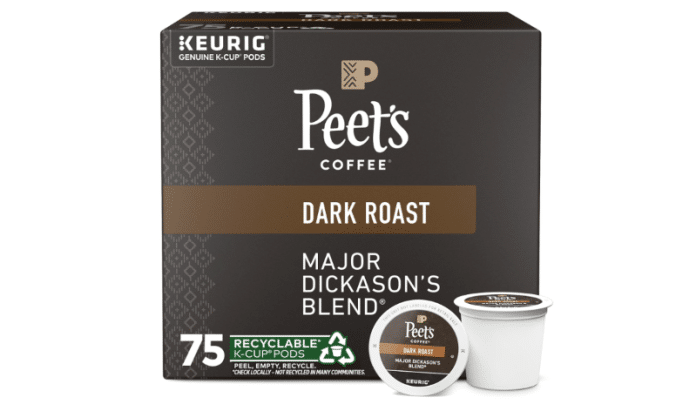 Peet's Coffee, Dark Roast K-Cup Pods for Keurig Brewers - Major Dickason's Blend